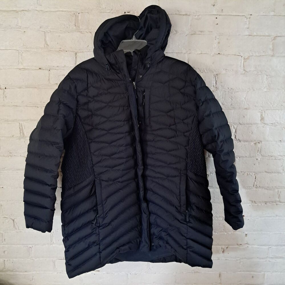 Duluth Trading Company Womens Cold Faithful Down Hooded Parka Sz 2X Black Coat